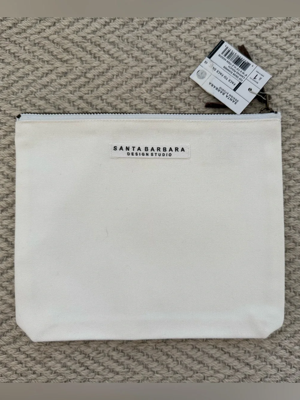 Canvas Zip Pouch in Cream - 
